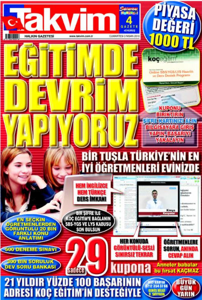 Takvim'den öğrencilere dev hizmet!