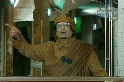 Kaddafi yine halka seslendi