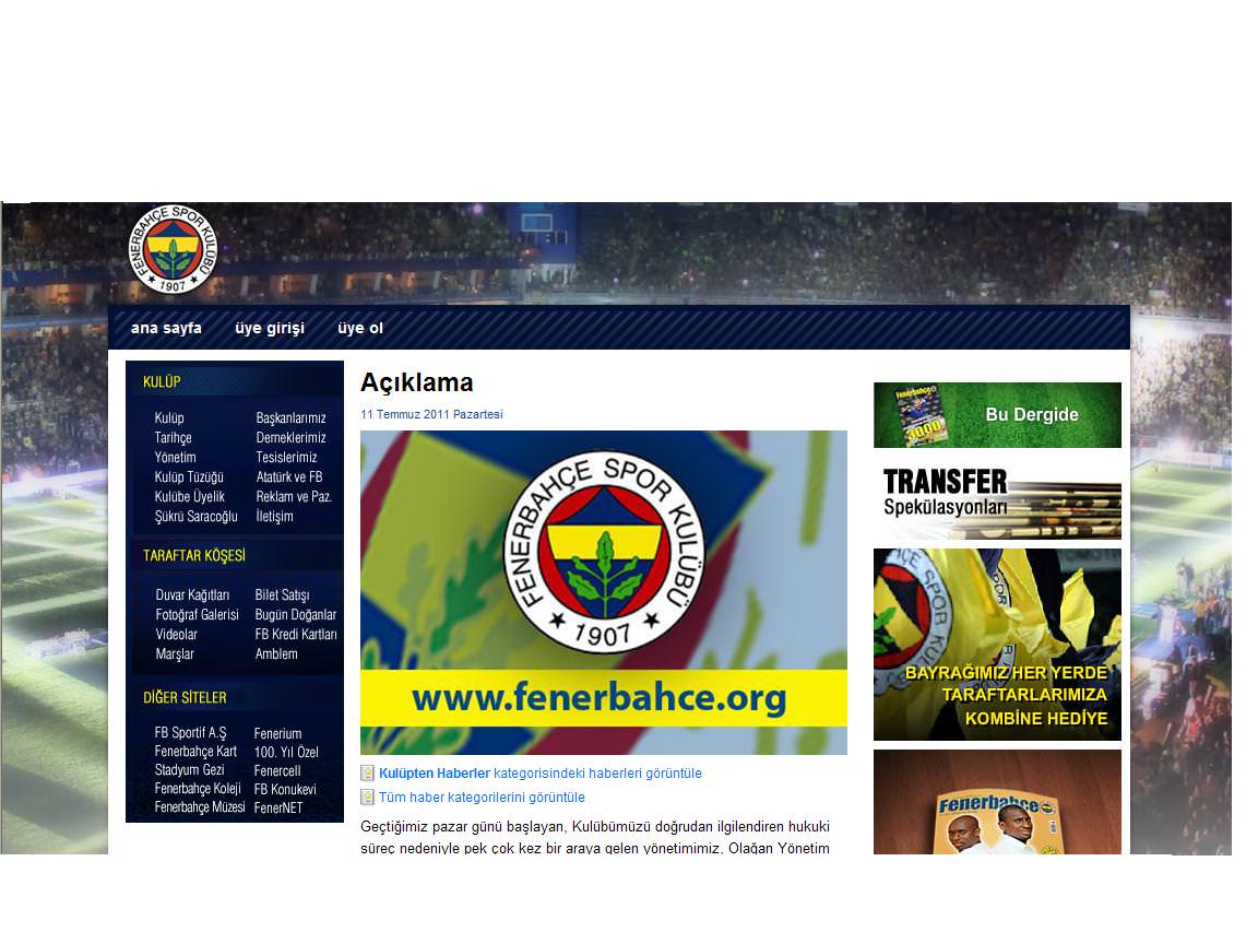 F.Bahçe'den teşekkür!