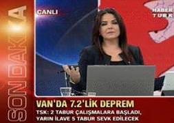 Habertürk spikerinin deprem ayıbı