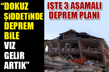 İşte 3 aşamalı deprem planı