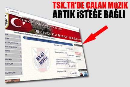 TSK'nın internet sitesinde çalan müzik artık isteğe bağlı-1