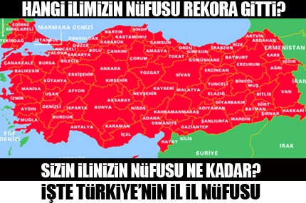 İşte il il Türkiye'nin nüfusu