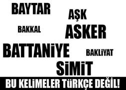 Bu kelimeler Türkçe değil