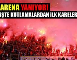 Arena'da şampiyonluk kutlamaları