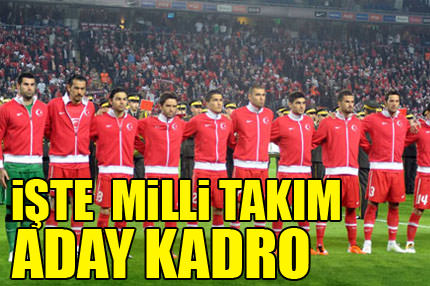 Aday kadro açıklandı