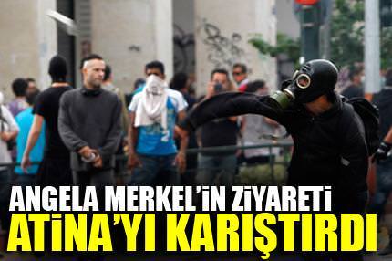 Merkel’in ziyareti Atina’yı karıştırdı