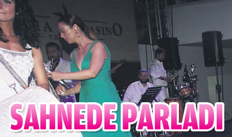 Sahnede parladı