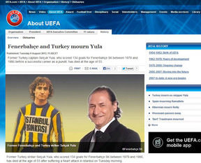 UEFA Selçuk Yula'yı unutmadı