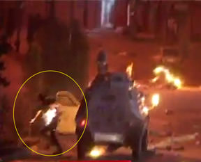 Polis memuru az kalsın yanıyordu