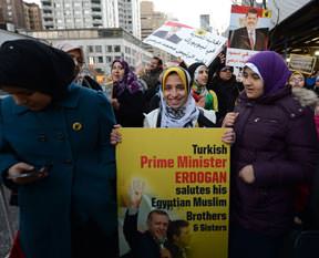 ABD'de Erdoğan posterli Mısır gösterisi