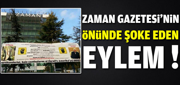 Zaman Gazetesi'nin önünde şoke eden eylem!