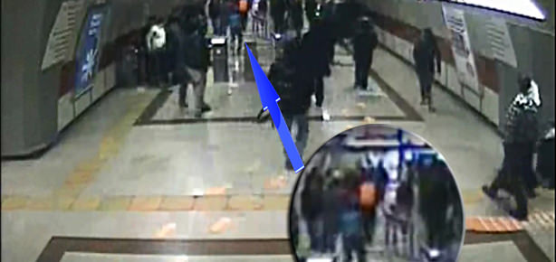 Metro güvenliğine saldırı güvenlik kamerasında
