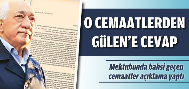O mektuba diğer cemaatlerden cevap