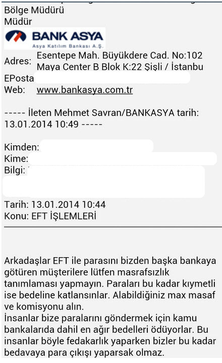 Cemaat bankasından vatandaşa büyük şok!
