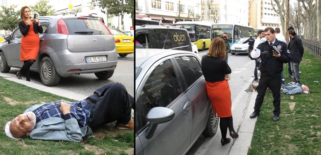 Çarptığı yayanın karşısında telefonla oynadı!-1