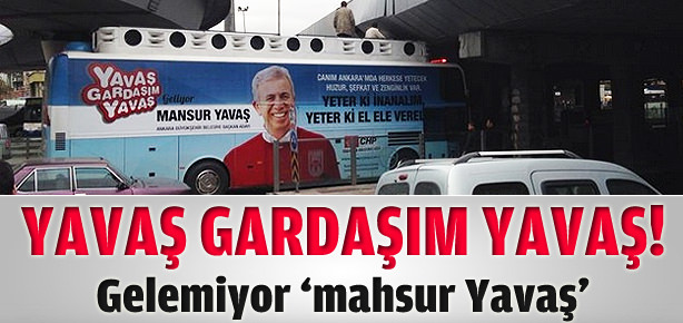 Mansur Yavaş’ın otobüsü köprüye sıkıştı