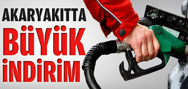 Akaryakıtta büyük indirim