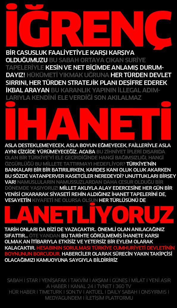 Medya devleri ihanete karşı tek yürek