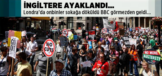 BBC önündeki protestoyu bile görmedi!