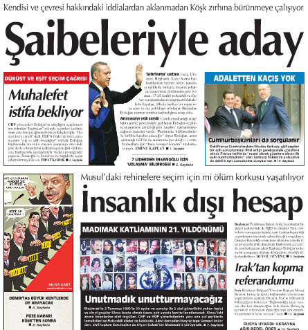 Cumhuriyet'ten akıllara zarar manşet