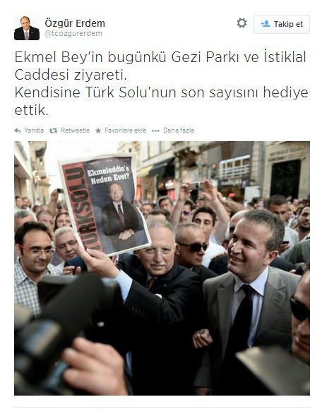 İhsanoğlu'ndan Türk Sol'lu poz
