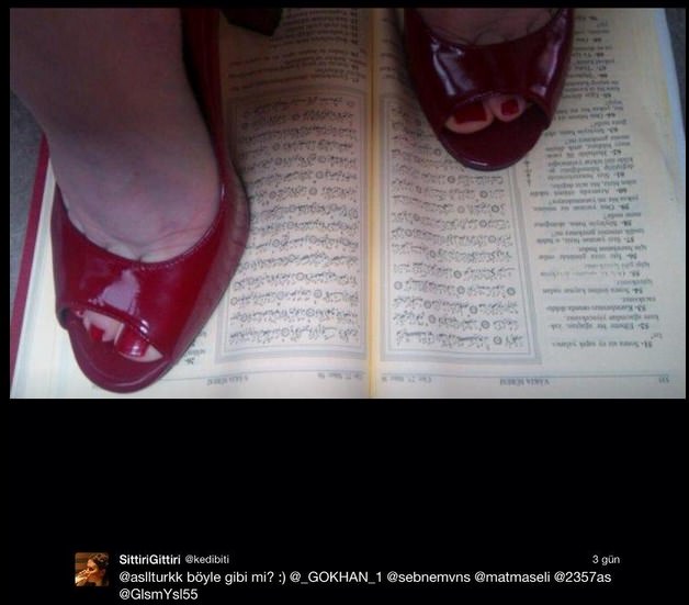 Kur'an'a ayak basan twitter kullanıcısı bulundu