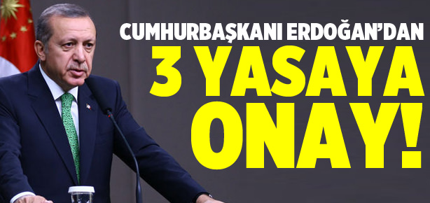 Cumhurbaşkanı Erdoğan’dan 3 yasaya onay!