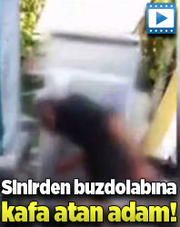 Sinirden buzdolabına kafa atan adam