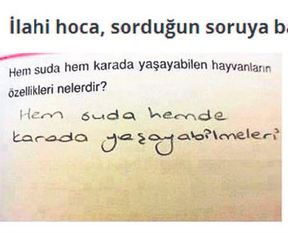 Sınavlardaki efsane cevaplar