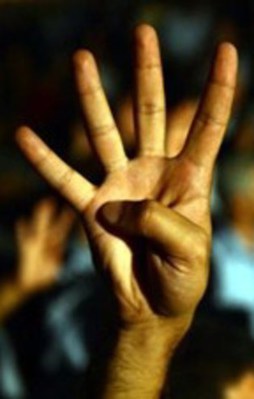 Rabia işaretine 6 ay hapis