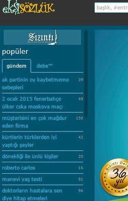 Sızıntı dergisi Ekşi Sözlük'e reklam verdi