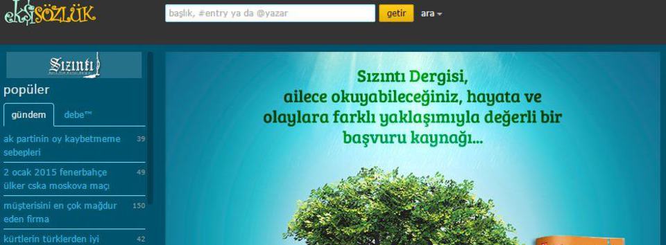 Sızıntı dergisi Ekşi Sözlük’e reklam verdi