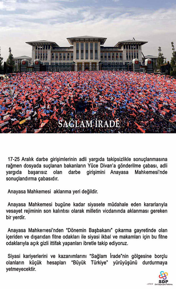 İşte Sivil Dayanışma Platformu'nun o ilanı