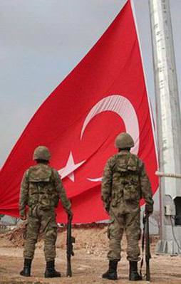 Kobani sınırına dev Türk bayrağı