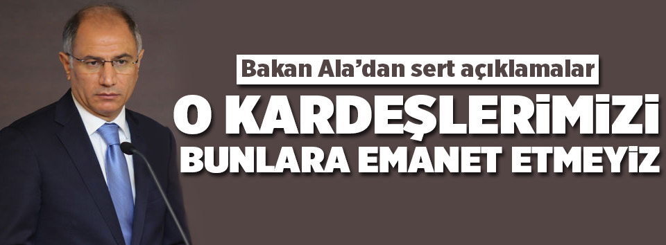 Bakan Efkan Ala'dan sert açıklamalar