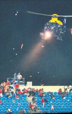 Helikopterden biber gazı