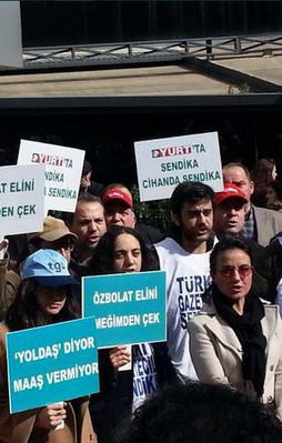 Yurt gazetesi çalışanları eylemde