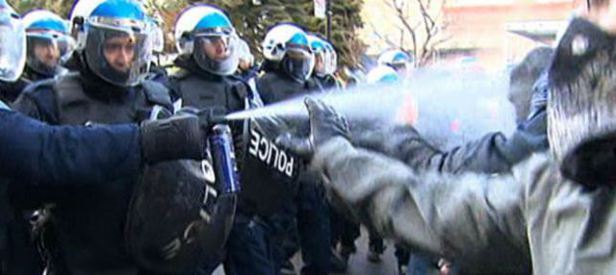 Kanada polisinden eylemcilere orantısız güç!