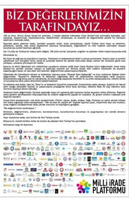 AK Parti'ye tam sayfa destek verdiler