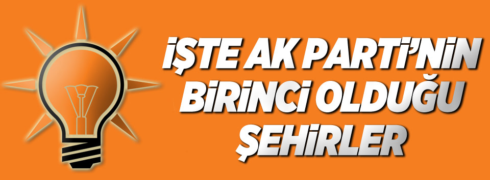 AK Parti’nin birinci olduğu iller