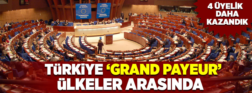 Türkiye grand payeur ülkeler arasında