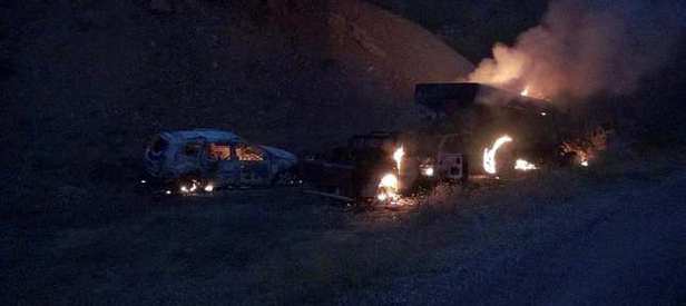 Araç yakan PKK’lılara bombardıman