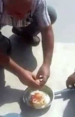 Betonda yumurta pişirdi