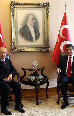 Davutoğlu-Bahçeli görüşmesi başladı
