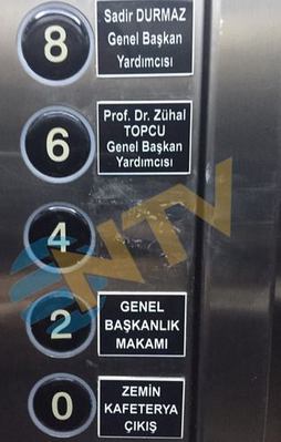 Türkeş'in ismini asansörden sildiler