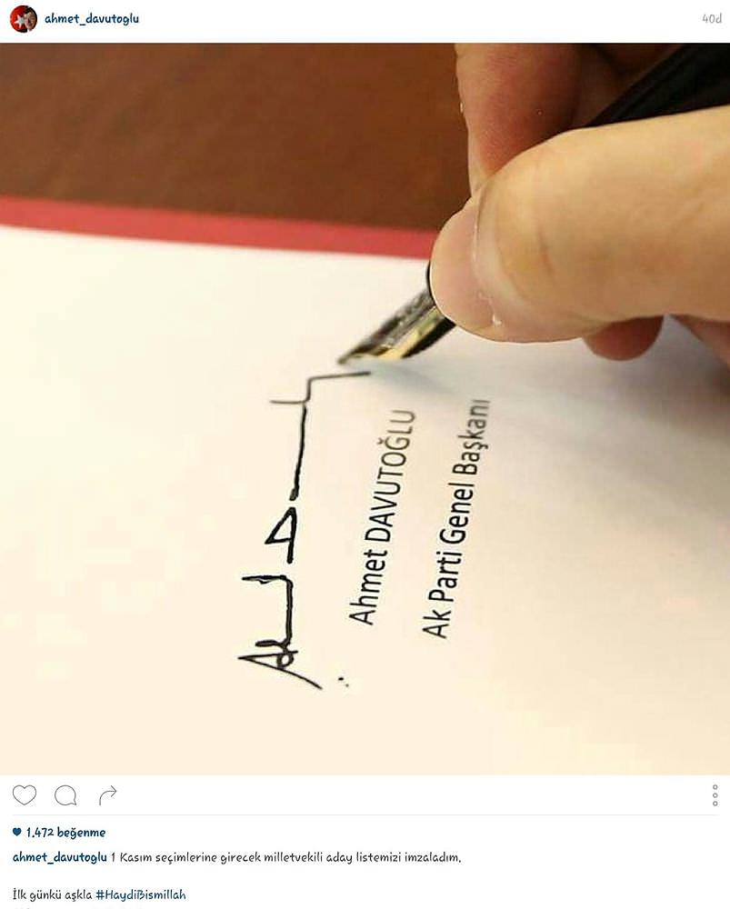 Davutoğlu Instagram'dan bu fotoğrafı paylaştı-1