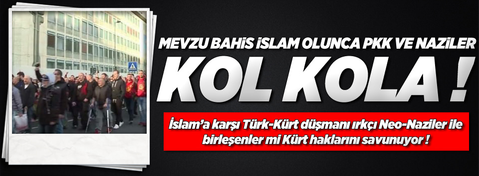 PKK’lılarla Neo-Naziler kol kola yürüdü