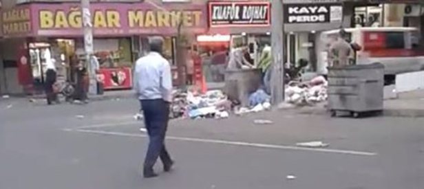 HDP’nin çağrısına uyan işçiler çöpleri etrafa saçtı