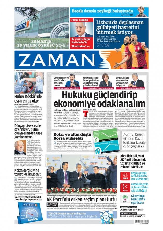 Zaman 1 Kasım sonrası 'U' dönüşü yaptı-2